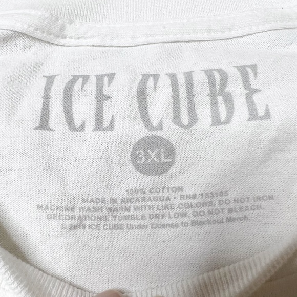 NWOT Ice Cube Official Peace Sign Graphic T-Shirt White Pink Unisex 3XL *FLAW - Picture 5 of 5